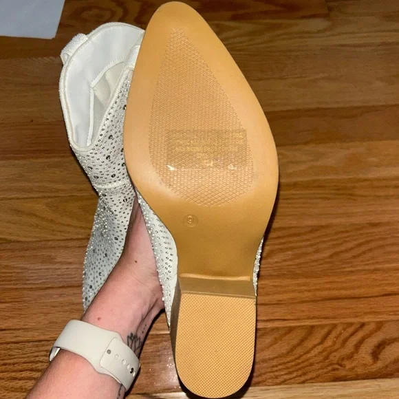 White Rhinestone Cowboy Boots - Picture 3 of 5